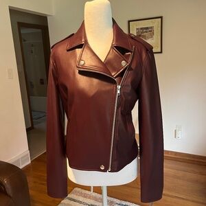 INC Pleather Moto Jacket - Maroon